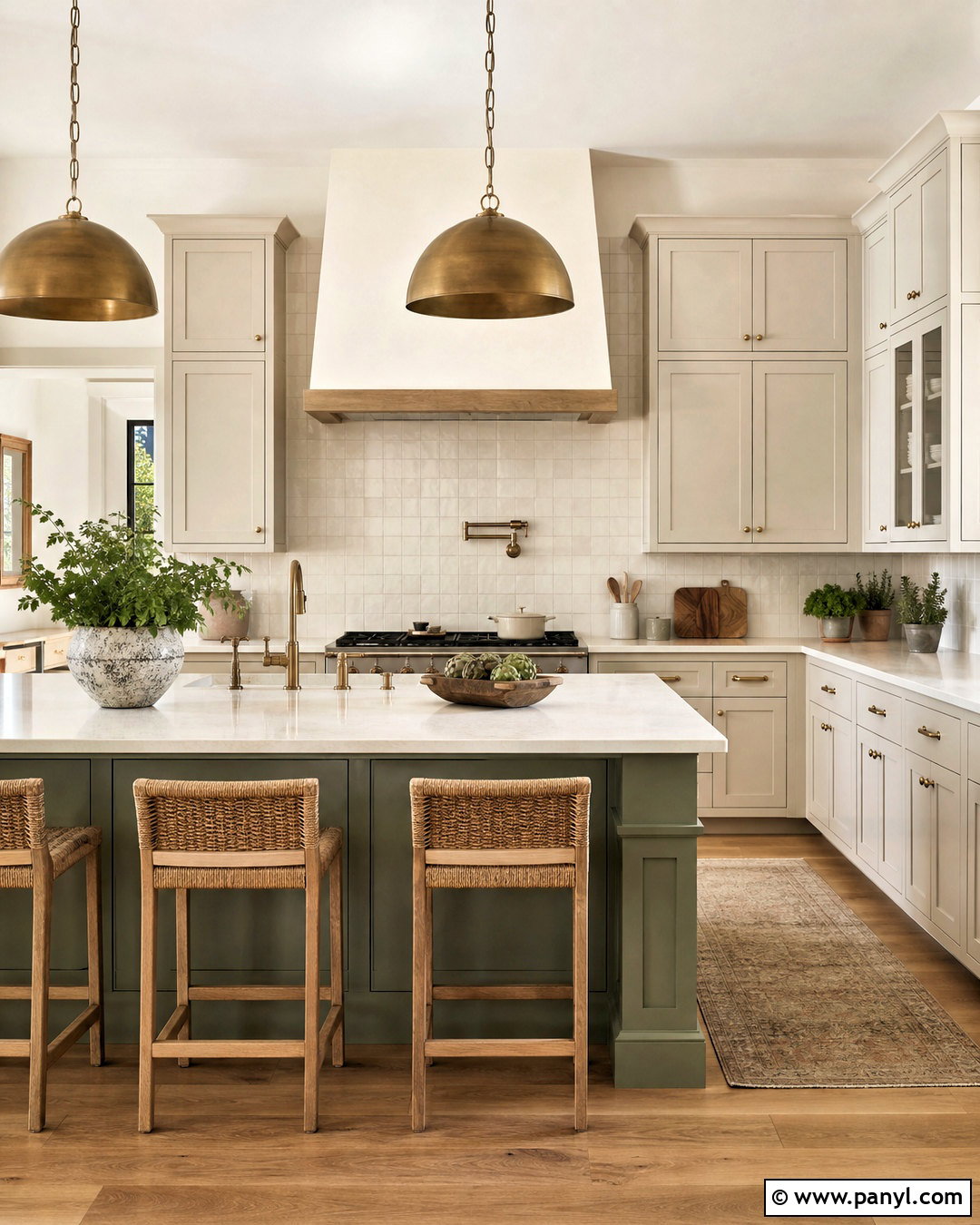 Balboa Mist Cabinets With Sage Green Island - 20 balboa mist benjamin moore kitchen ideas