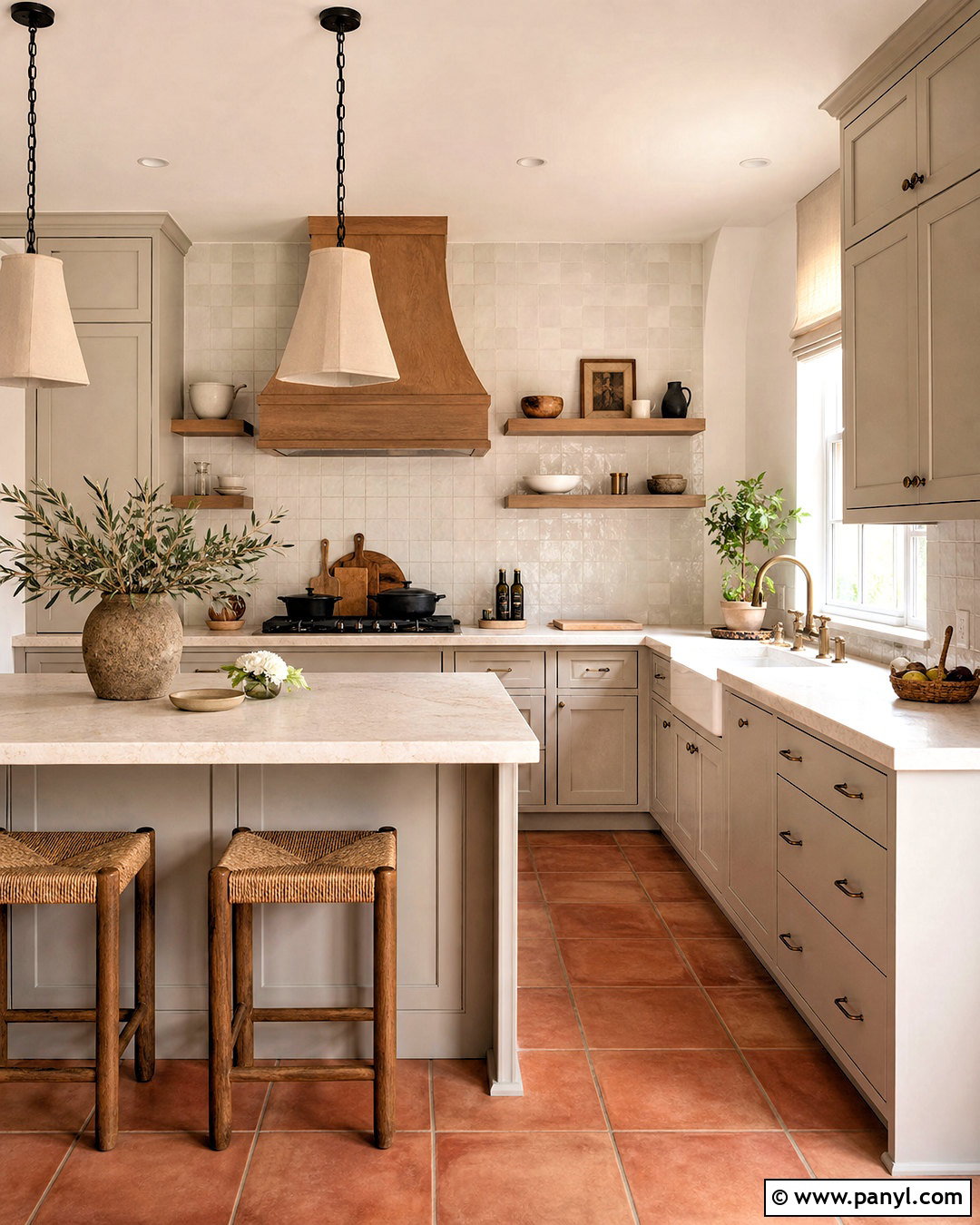Balboa Mist Cabinets With Terracotta Floors - 20 balboa mist benjamin moore kitchen ideas