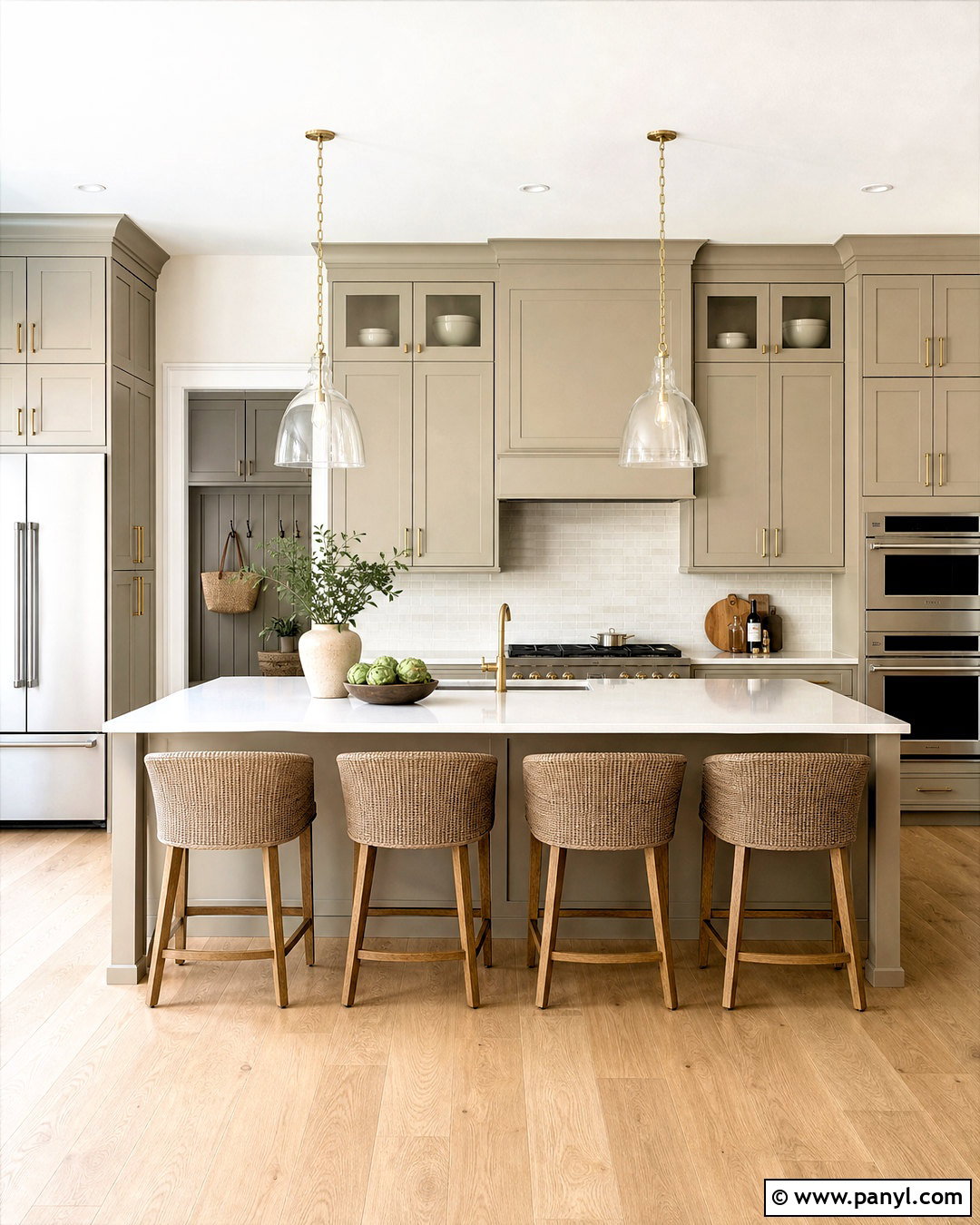 Balboa Mist Cabinets With White Quartz - 20 balboa mist benjamin moore kitchen ideas