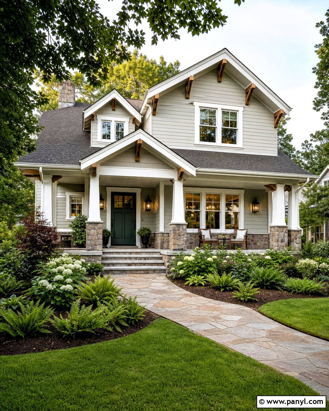 Balboa Mist Craftsman Exterior With White Dove Trim - 20 balboa mist and white dove ideas