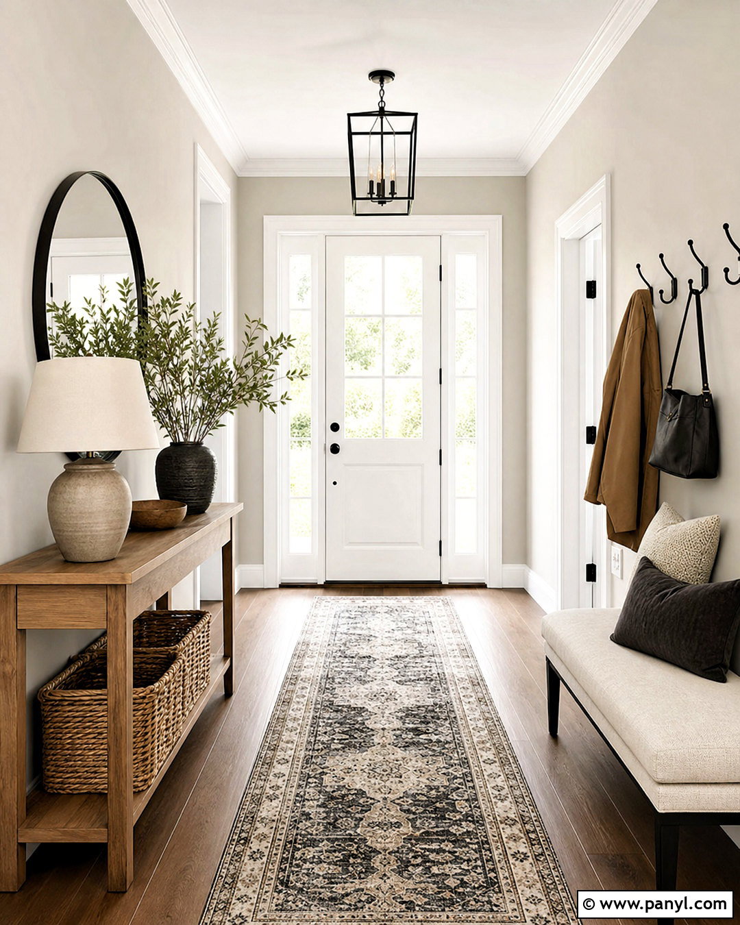 Balboa Mist Entryway With White Dove Doors - 20 balboa mist and white dove ideas