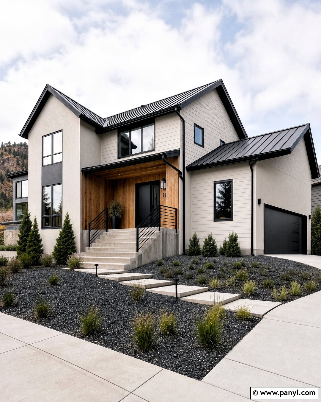 Balboa Mist Exterior With Black Windows - 20 balboa mist oc-27 exterior ideas