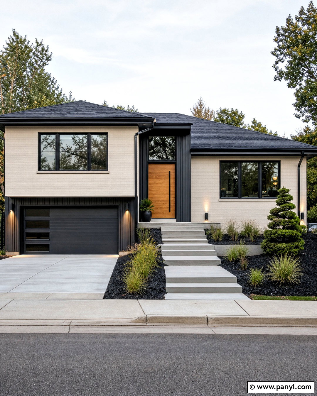 Balboa Mist Exterior With Charcoal Panels - 20 balboa mist oc-27 exterior ideas