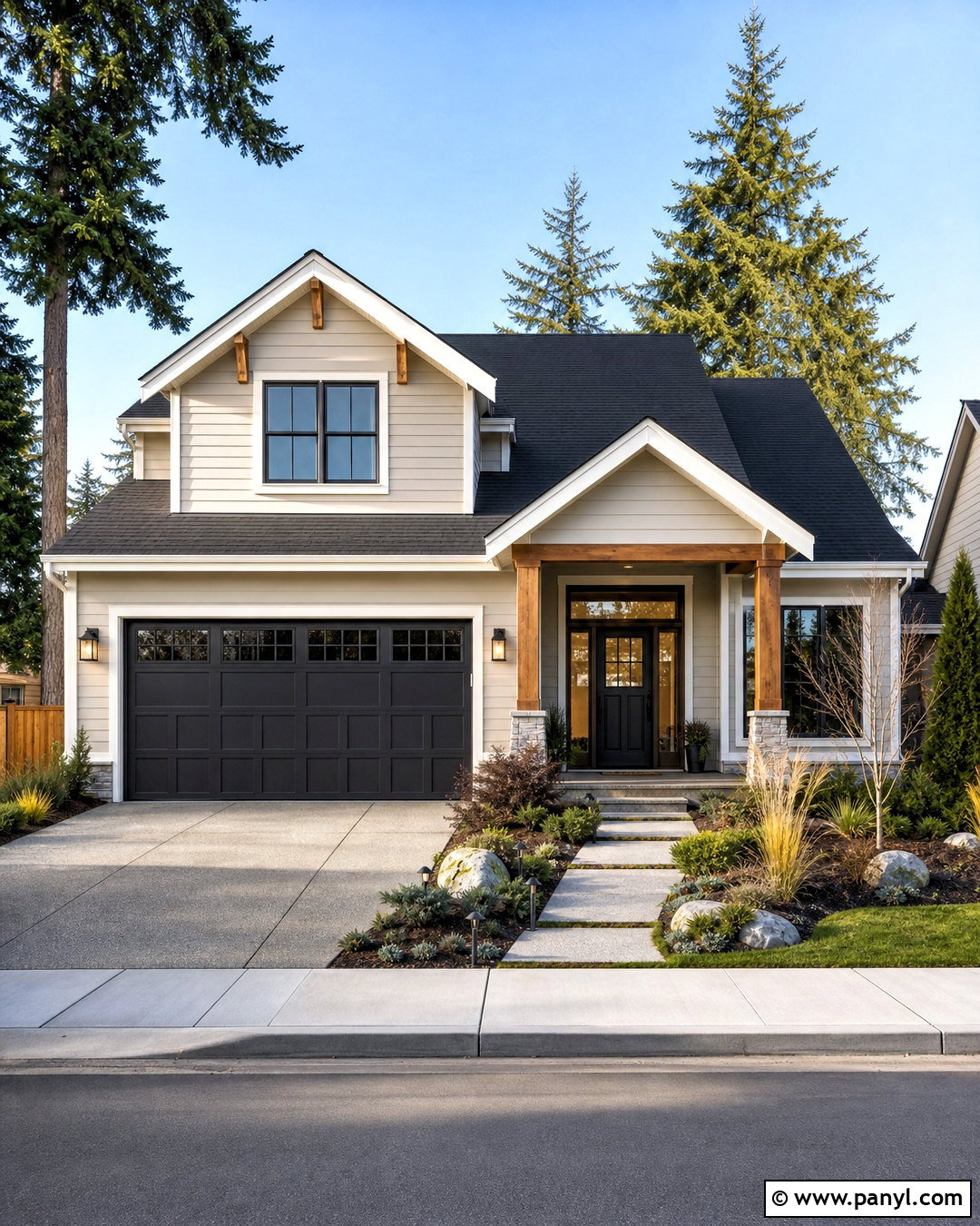 Balboa Mist Exterior With Dark Garage Doors - 20 balboa mist house exterior ideas
