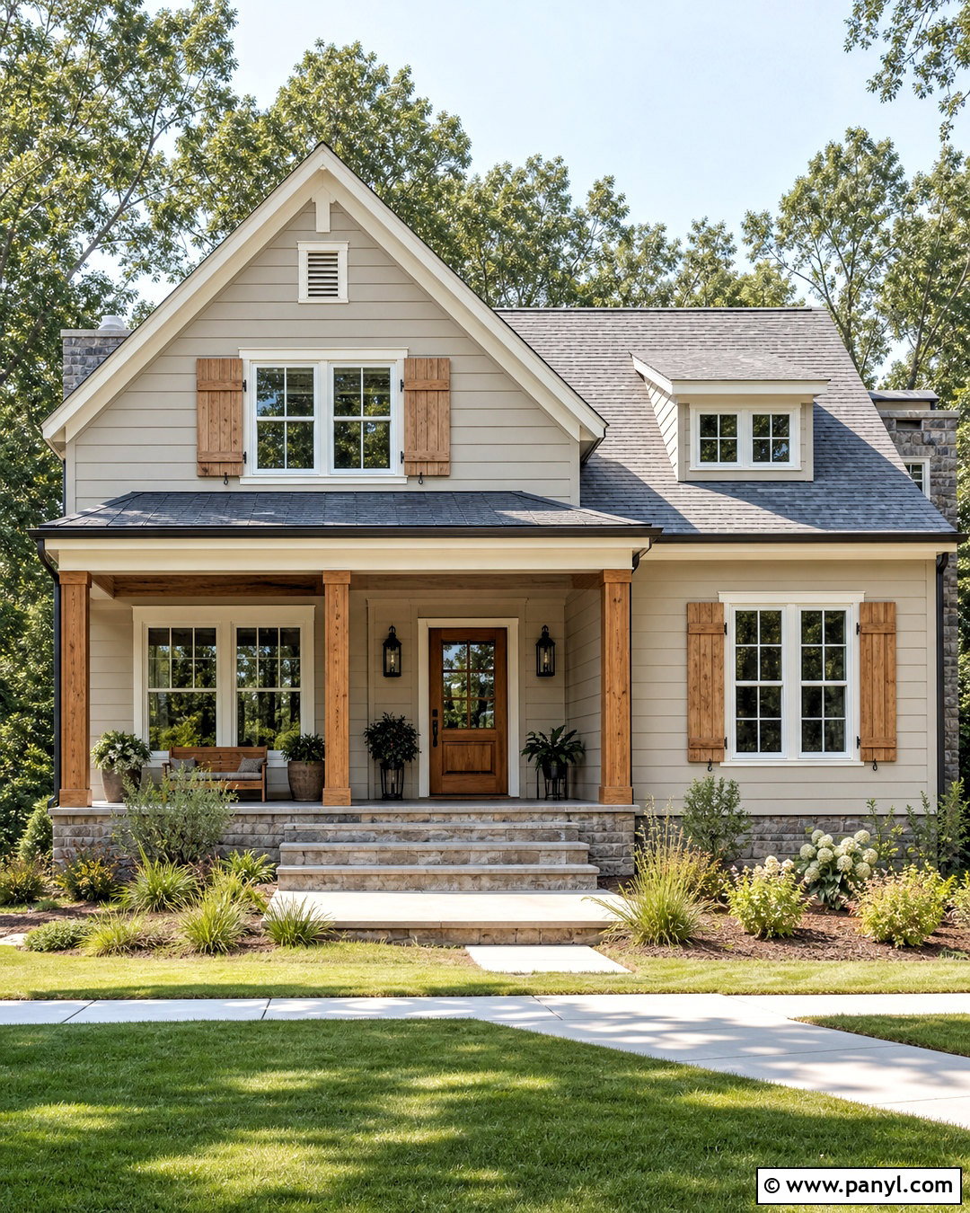 Balboa Mist Exterior With Natural Wood Accents - 20 balboa mist house exterior ideas