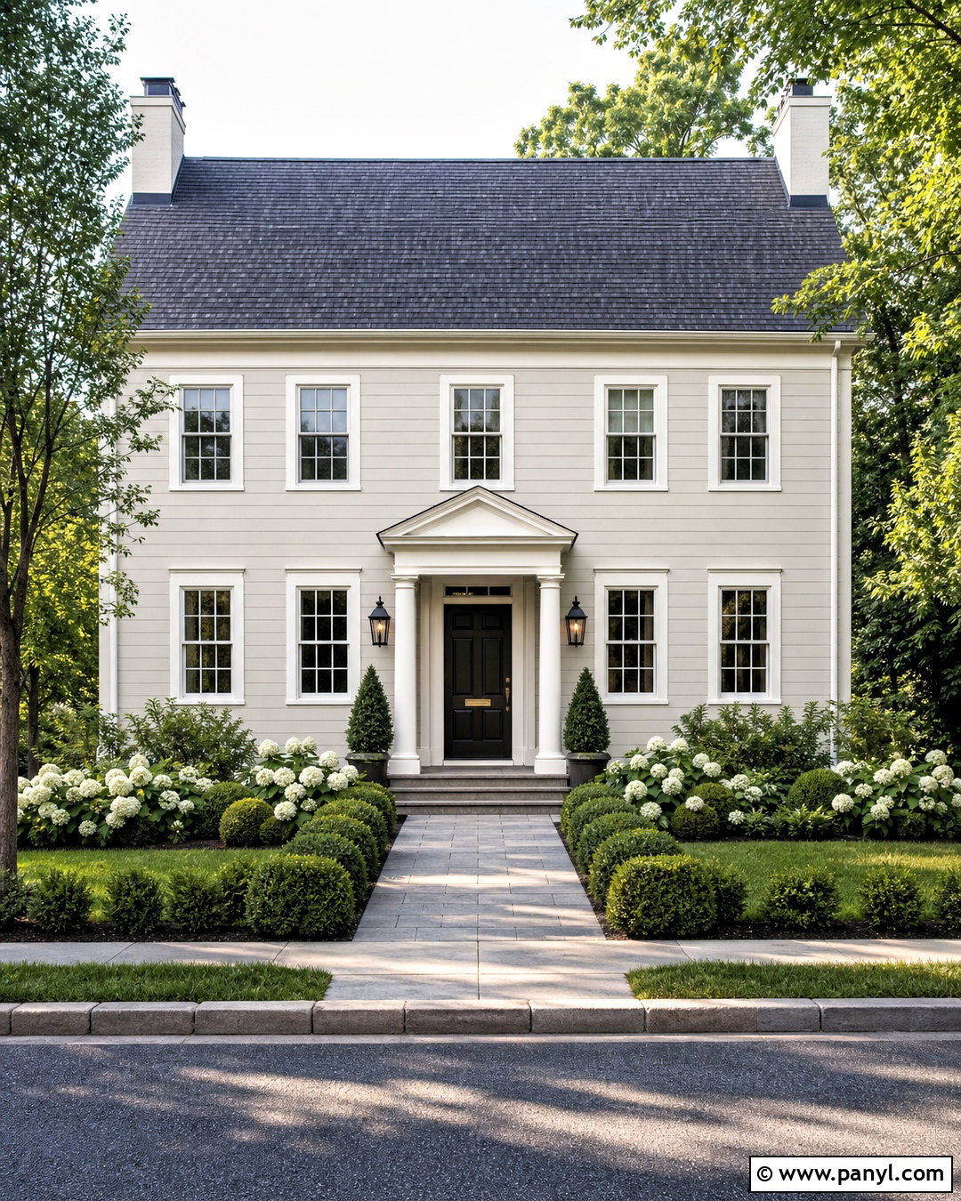 Balboa Mist Exterior With White Dove Trim - 20 balboa mist oc-27 exterior ideas