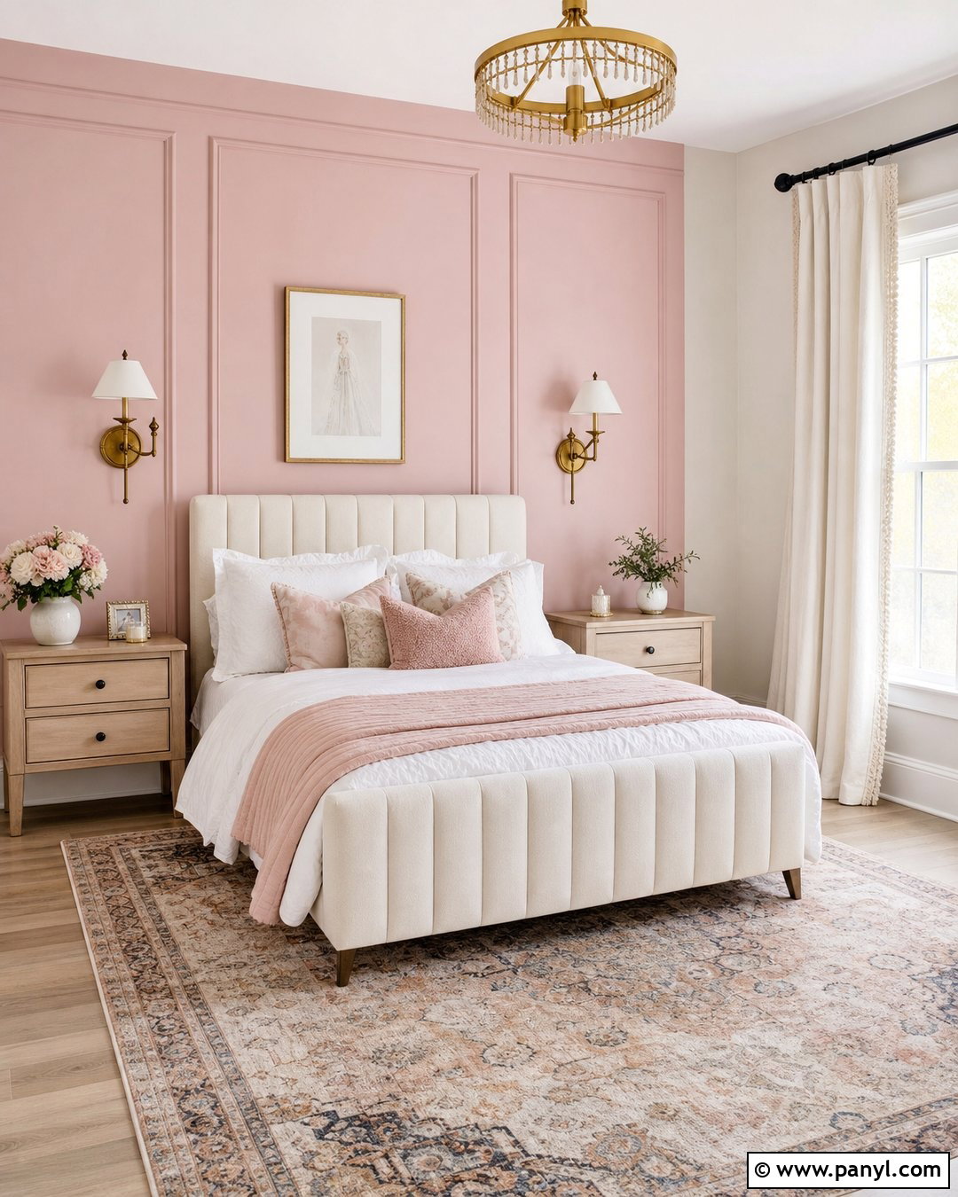Ballet Pink Paneled Accent Wall - 25 Girls Room Paint Ideas Accent Walls