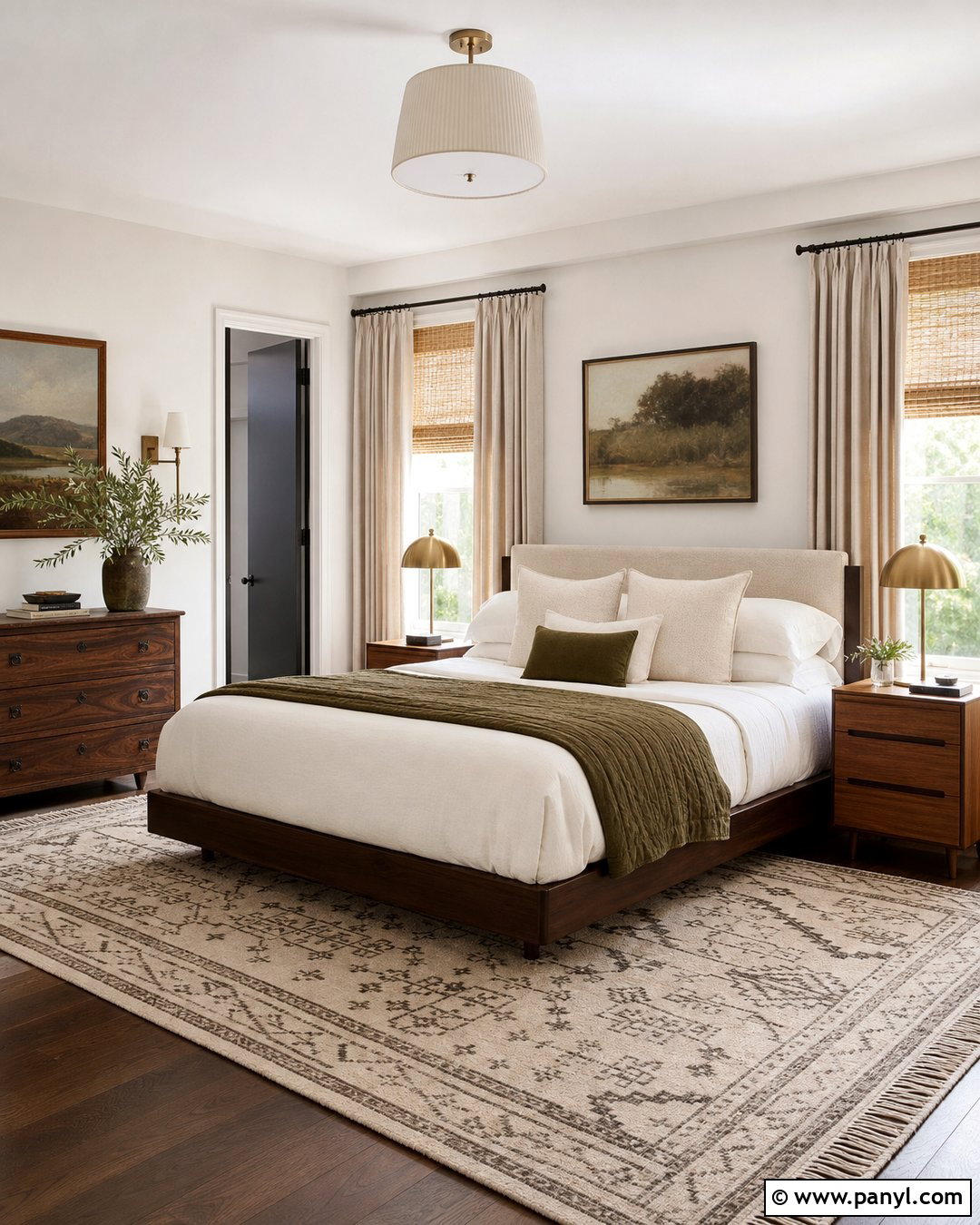 Ballet White Bedroom With Walnut Furniture - 30 Ballet White Benjamin Moore Walls