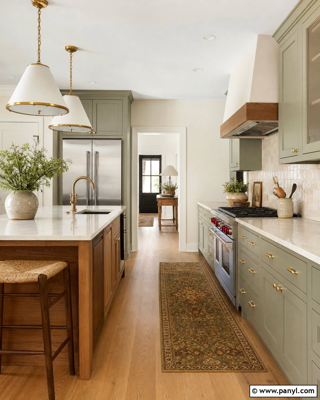 Ballet White Kitchen With Sage Green Cabinets - 30 Ballet White Benjamin Moore Walls