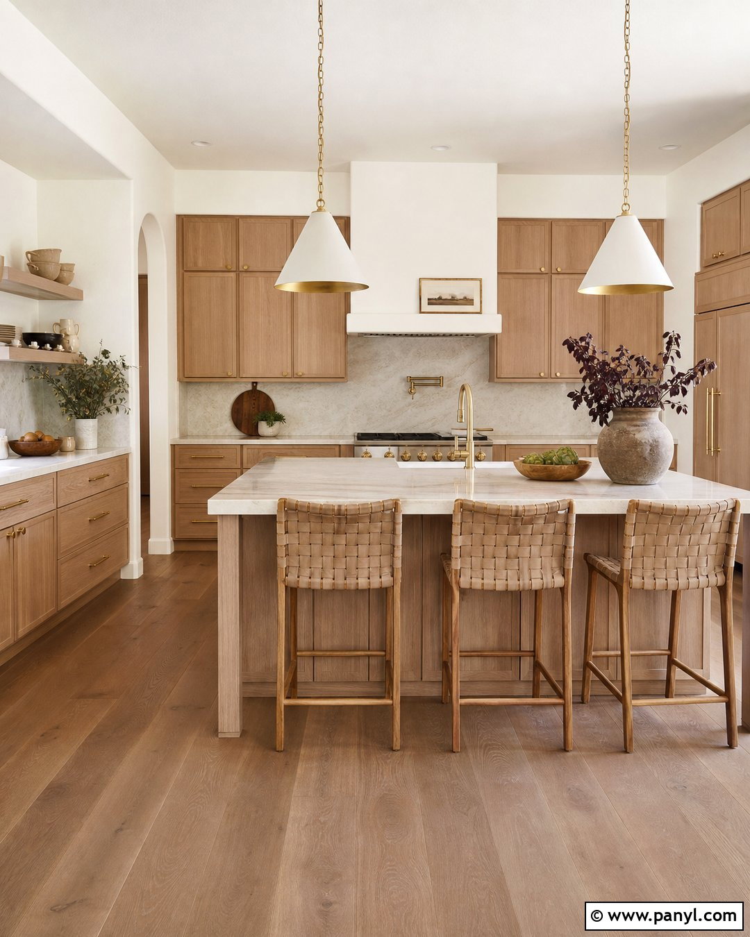 Ballet White Kitchen With White Oak Cabinets - 30 Ballet White Benjamin Moore Walls