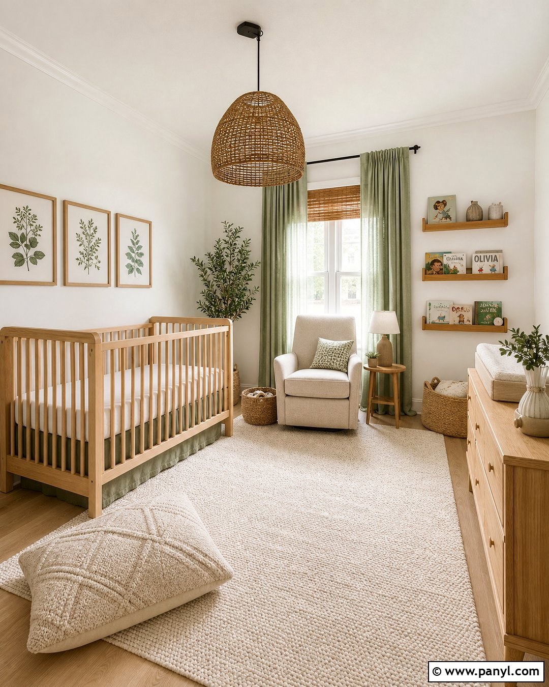 Ballet White Nursery With Soft Green Accents - 30 Ballet White Benjamin Moore Walls