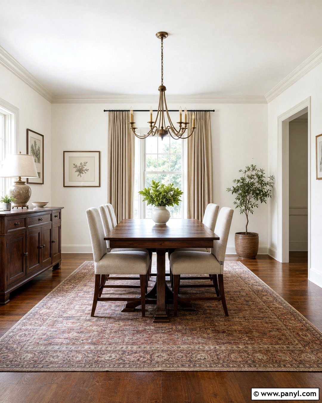 Ballet White Traditional Dining Room - 30 Ballet White Benjamin Moore Walls