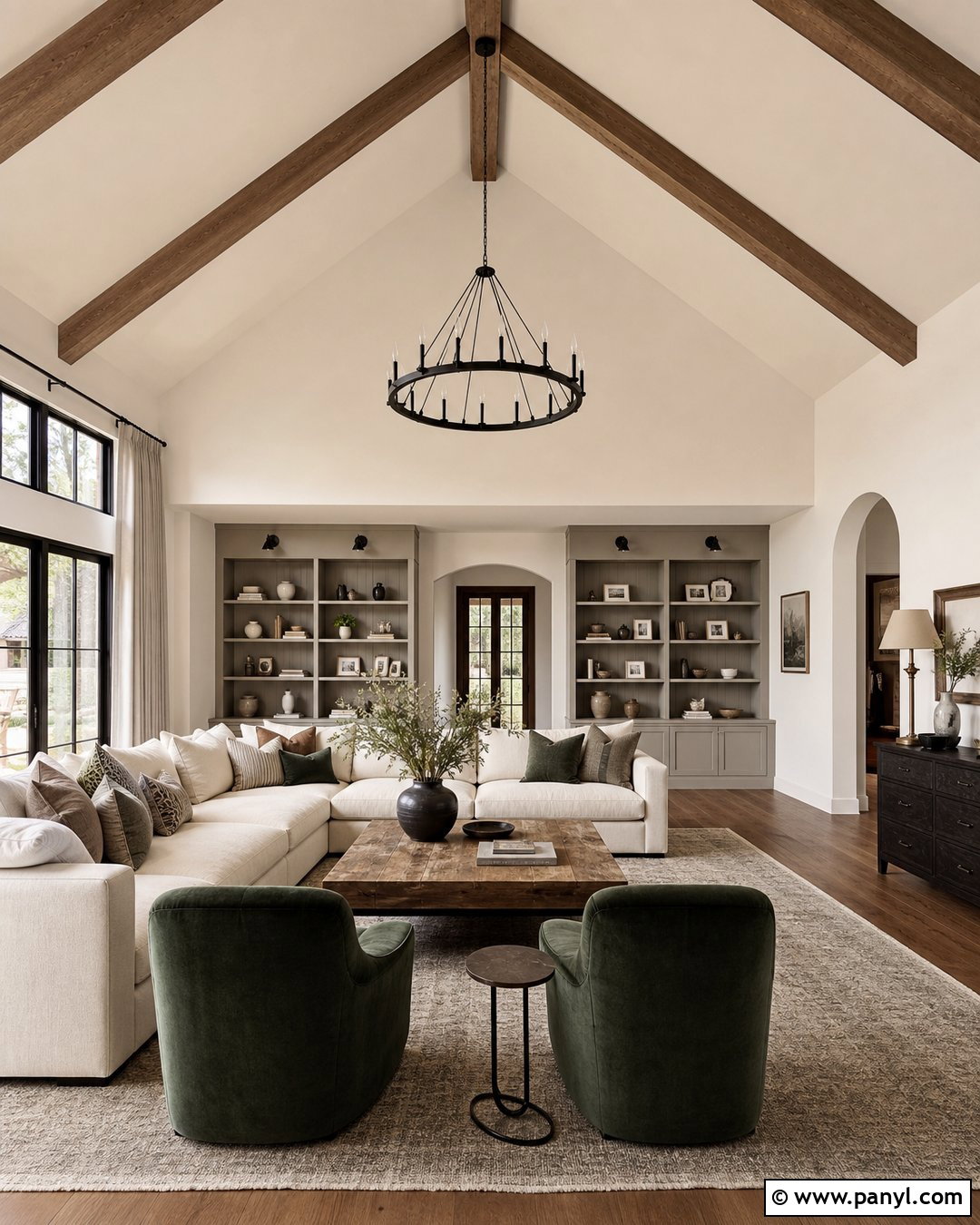 Ballet White Vaulted Living Room - 30 Ballet White Benjamin Moore Walls