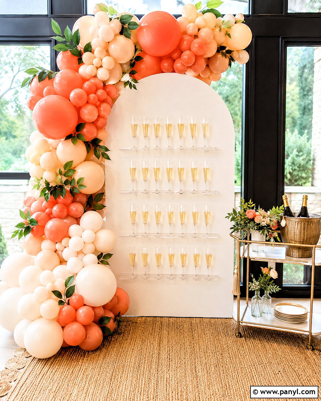 Balloon Arch Prosecco Wall - 20 prosecco wall ideas