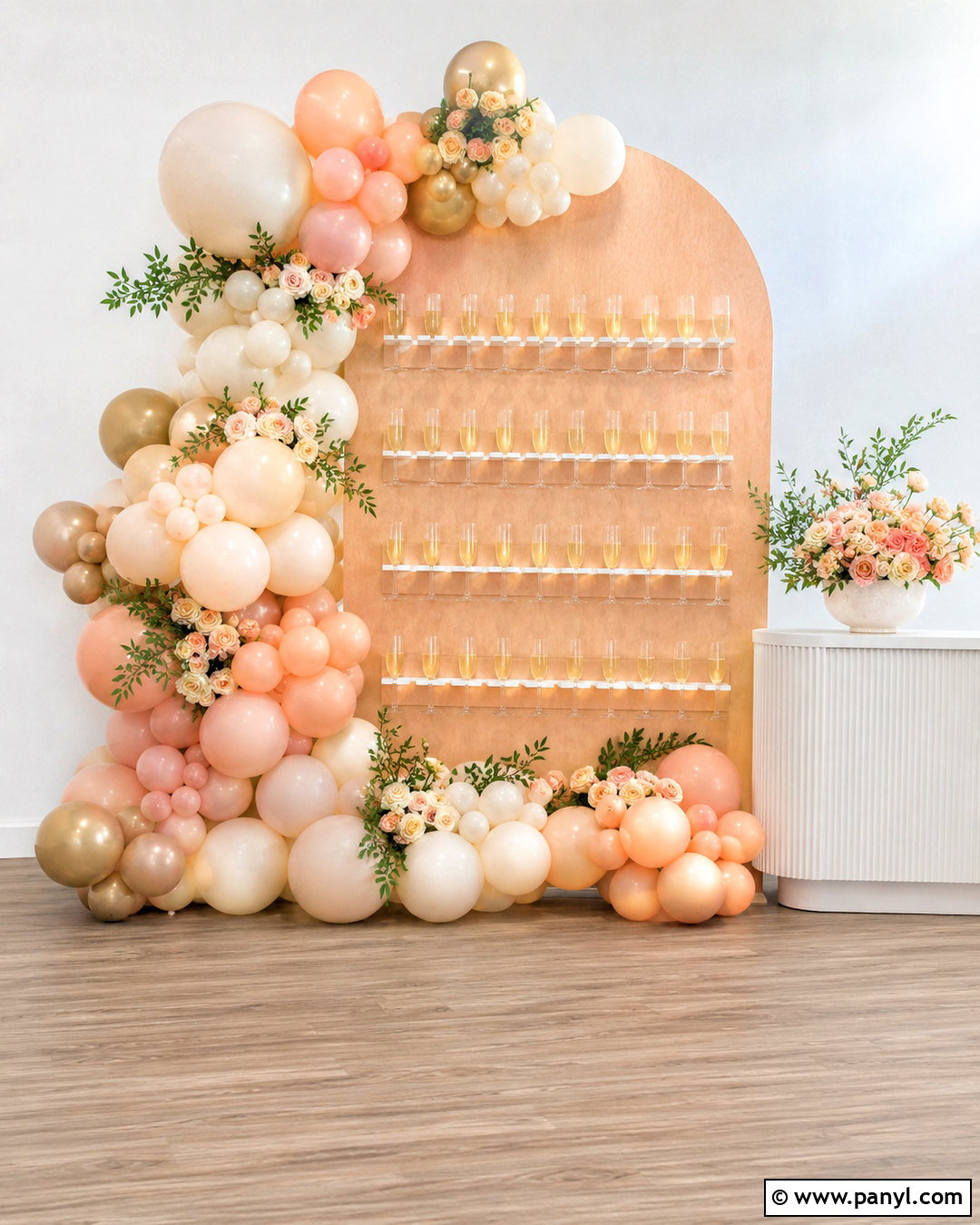 Balloon Champagne Wall - 20 diy champagne wall ideas