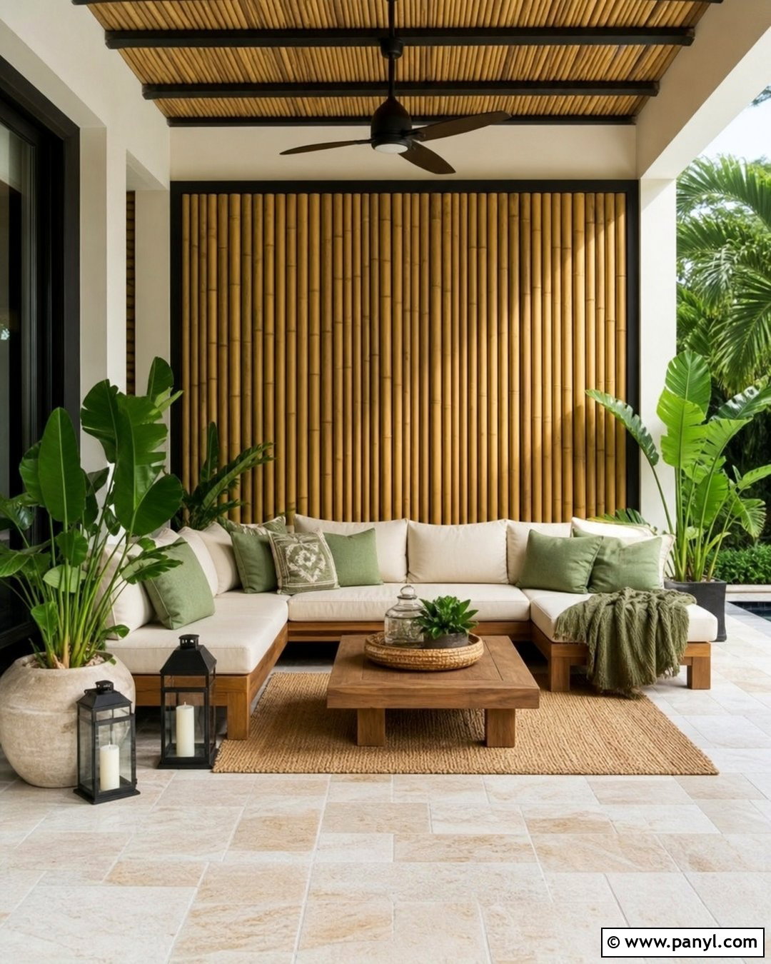 Bamboo Outdoor Accent Wall - 35 Outdoor Accent Wall Ideas