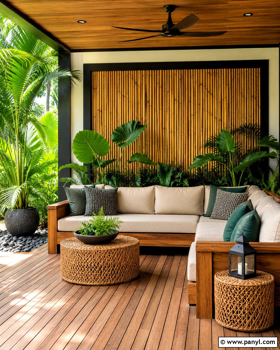 Bamboo Outdoor Feature Wall - 20 outdoor feature wall ideas