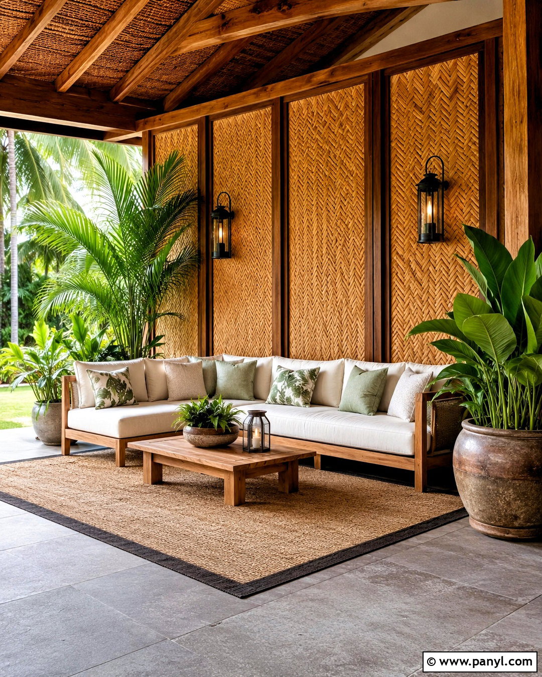 Bamboo Panel Outdoor Wall - 20 outdoor wall covering ideas