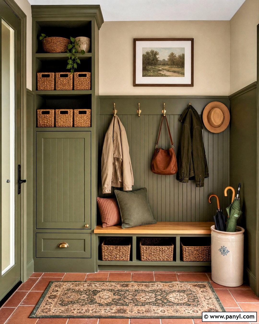 Bancha And String Mudroom - 20 farrow and ball colour schemes