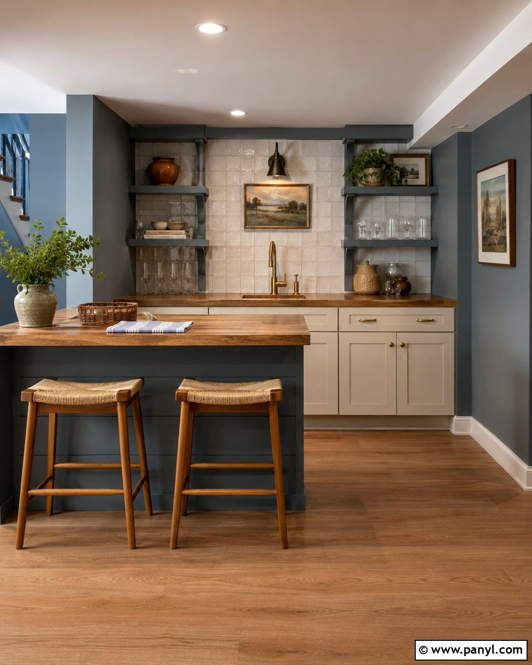 Basement Bar Dusty Blue Walls - 20 Basement Bar Wall Colors