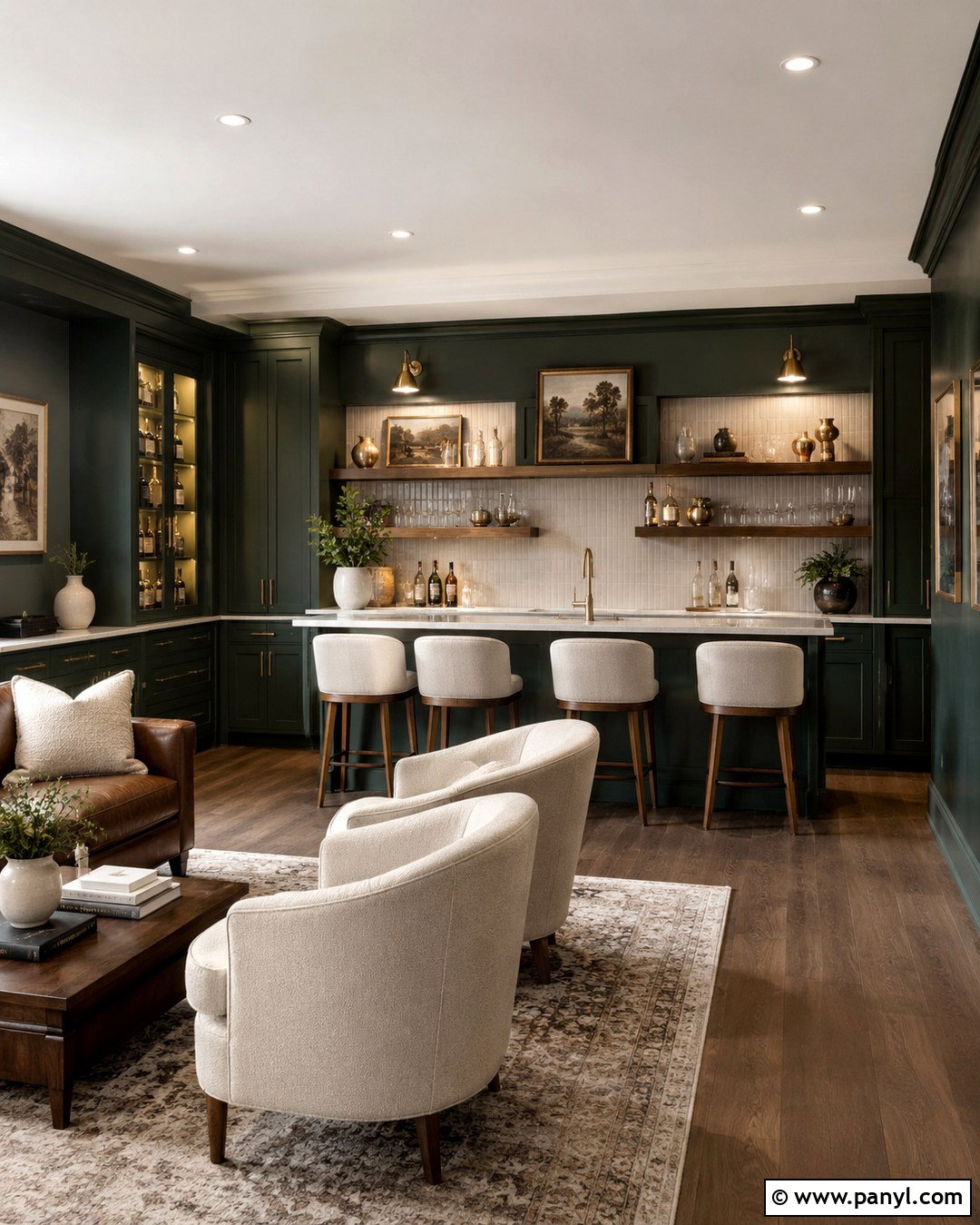 Basement Bar Forest Green Walls - 20 Basement Bar Wall Colors