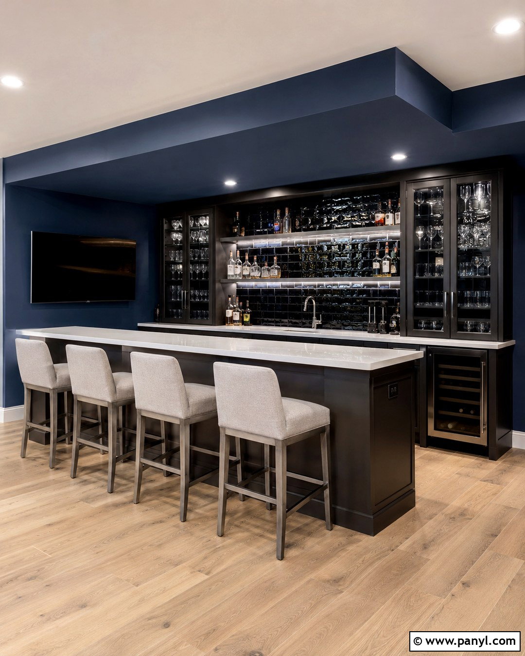 Basement Bar Midnight Blue Walls - 20 Basement Bar Wall Colors