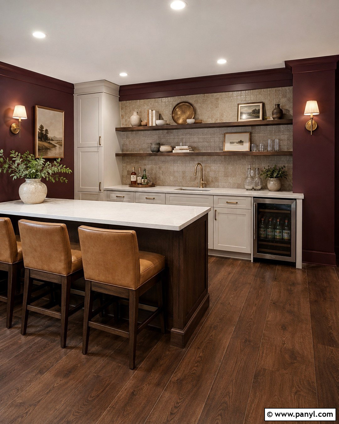 Basement Bar Muted Burgundy Walls - 20 Basement Bar Wall Colors