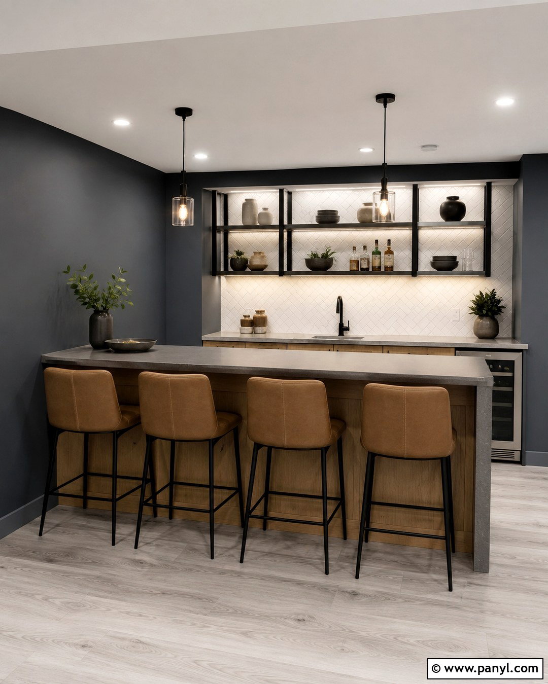 Basement Bar Slate Blue Walls - 20 Basement Bar Wall Colors