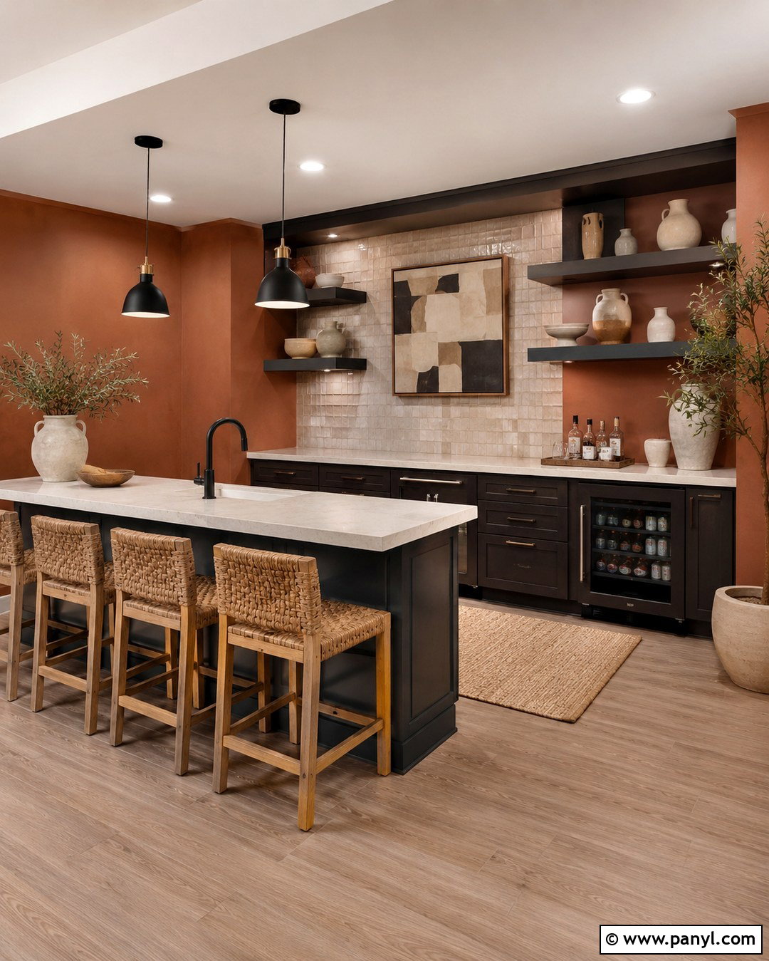Basement Bar Terracotta Walls - 20 Basement Bar Wall Colors