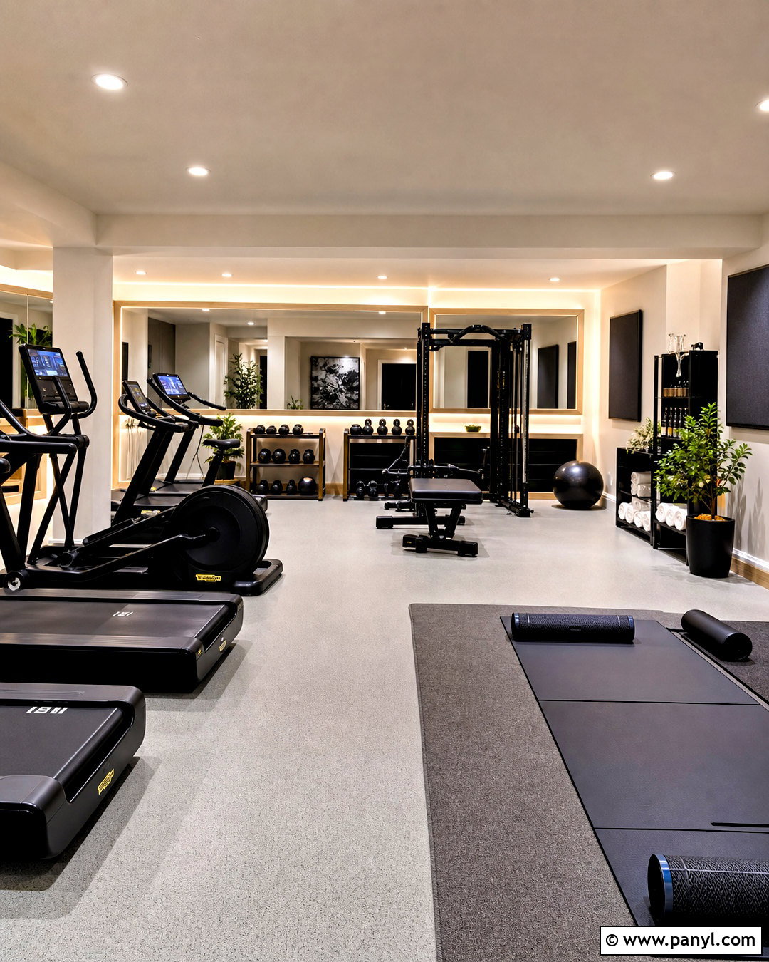 Basement Fitness Studio Interior - 20 fitness studio design ideas