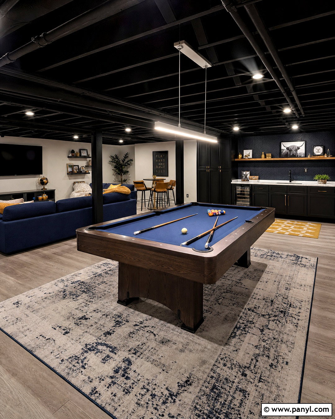 Basement Game Room With Black Ceiling - 20 basement with black ceiling ideas