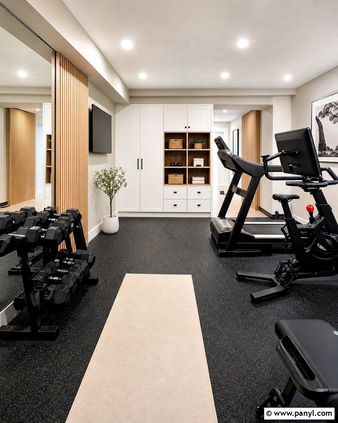 Basement Home Gym - 20 gym decorating ideas