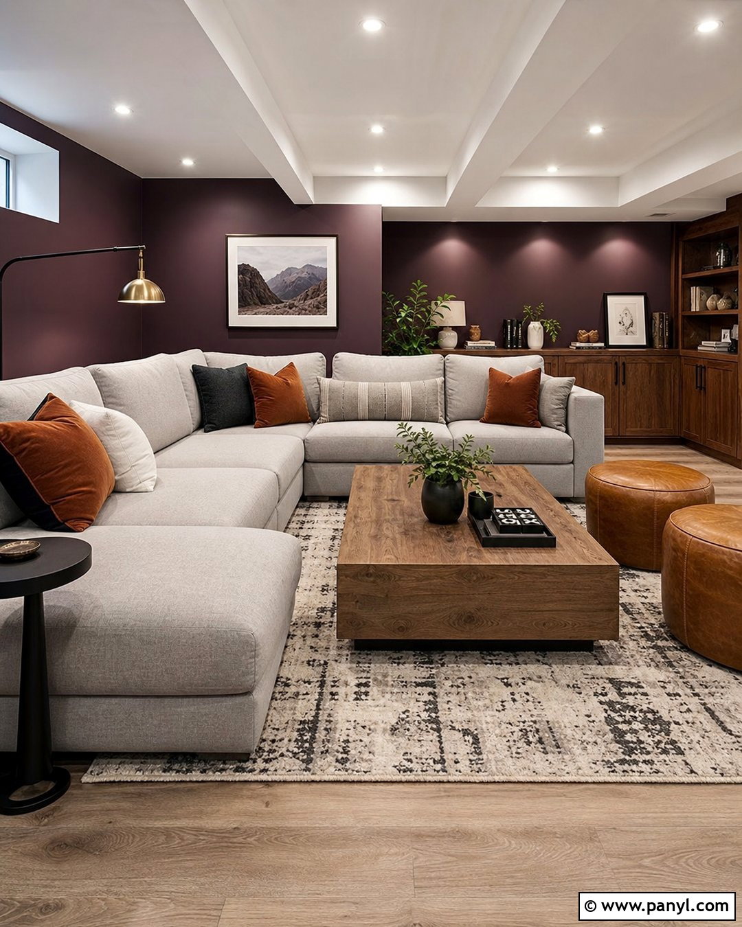 Basement Lounge With Dark Purple Walls - 35 Dark Purple Walls