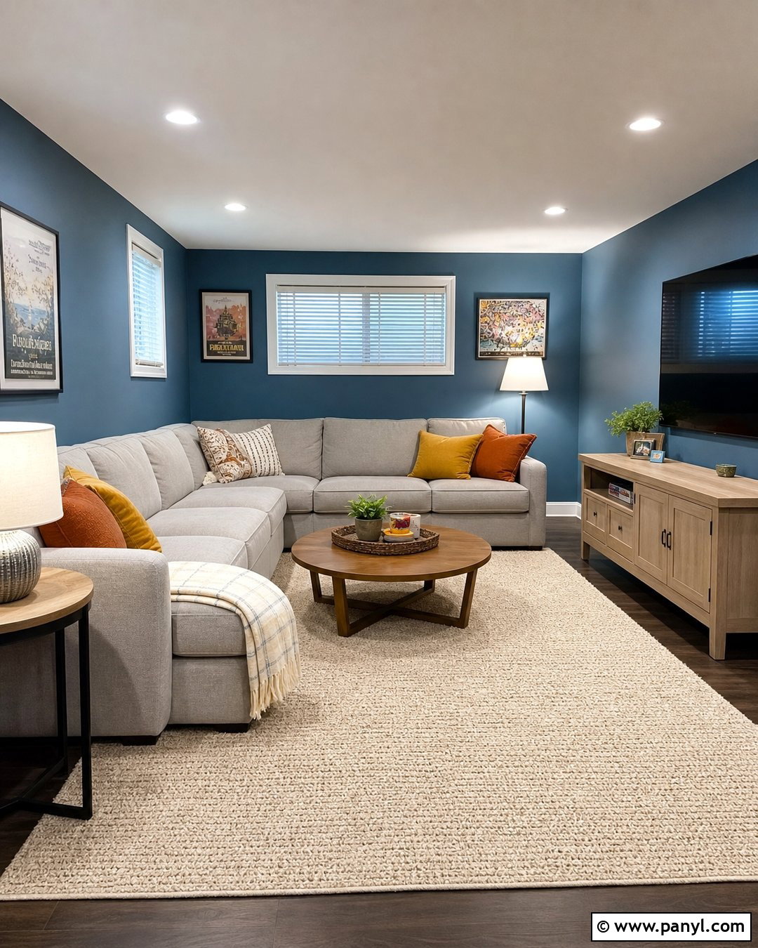 Basement Room With Blue Walls - 35 room with blue walls