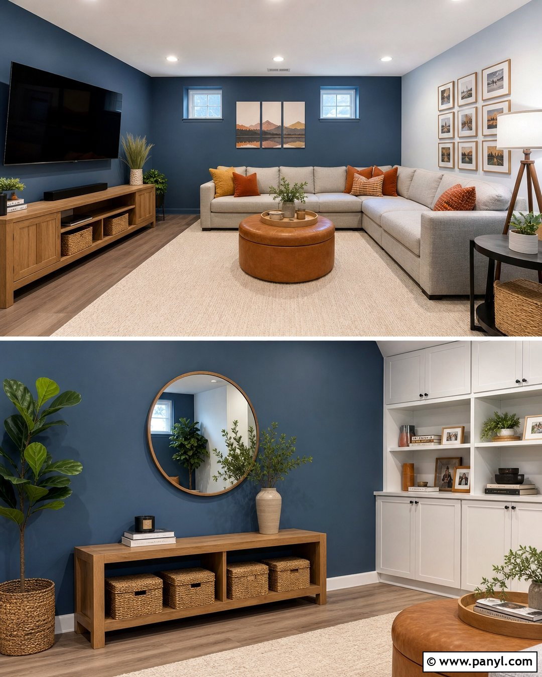 Basement Slate Blue Accent Wall - 25 Slate Blue Accent Wall Ideas