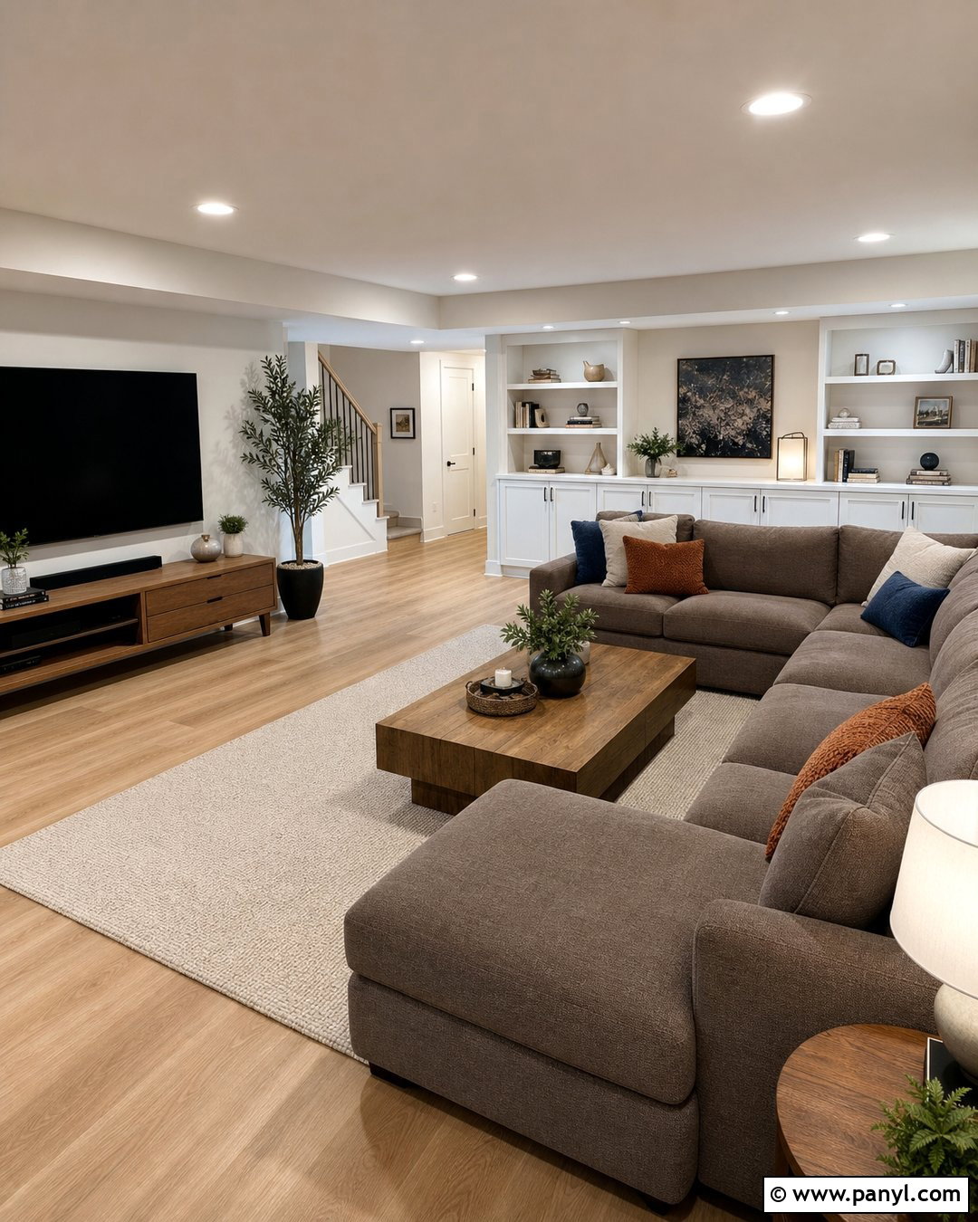 Basement With Alabaster Walls And White Trim - 35 Alabaster Walls With White Trim Ideas