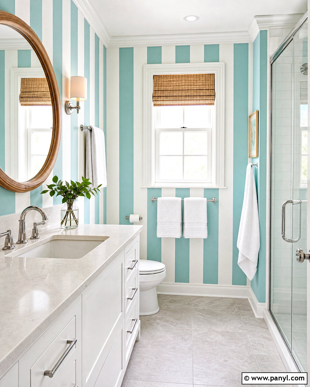 Bathroom Cabana Wall Stripes - 20 how to paint stripes on a wall ideas