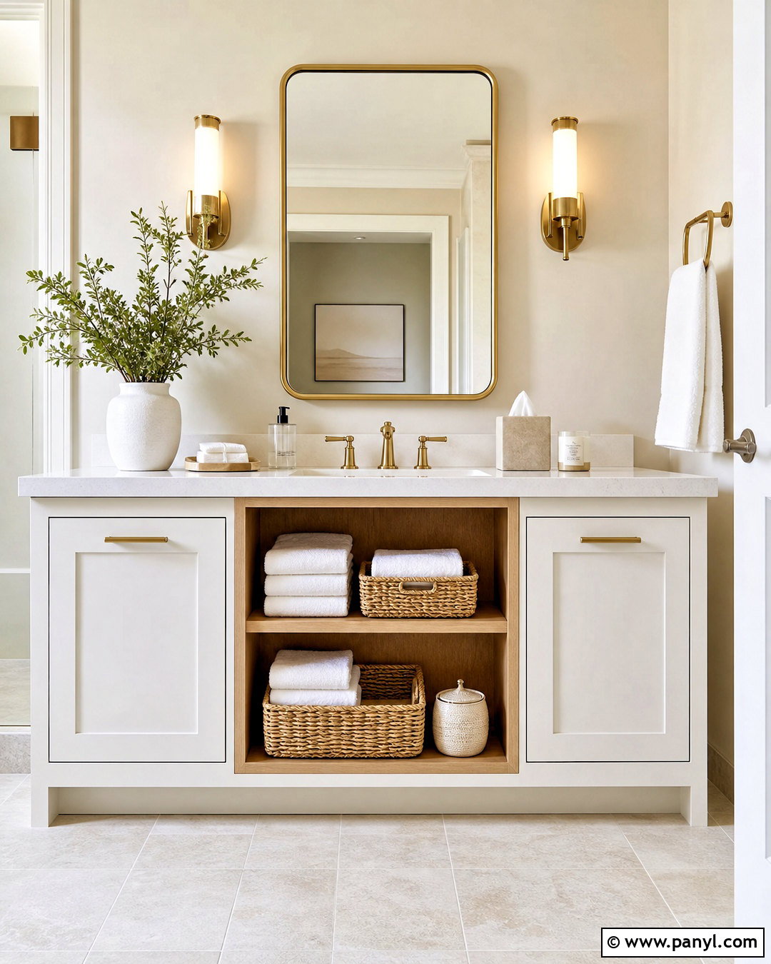 Bathroom Cabinet With Open Shelving - 20 bathroom cabinet makeover ideas