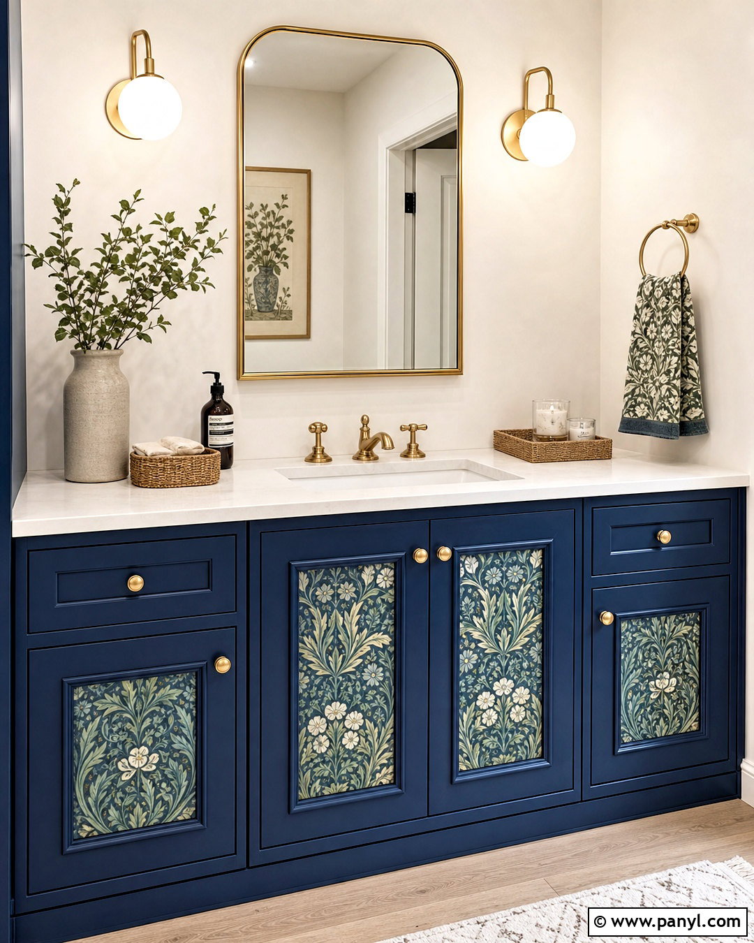 Bathroom Cabinet With Wallpaper Panels - 20 bathroom cabinet makeover ideas