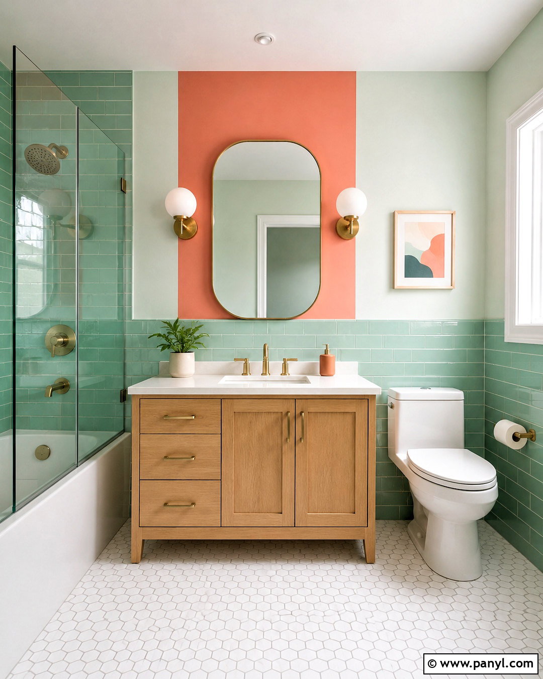 Bathroom Colour Blocking Walls - 20 colour blocking interior ideas