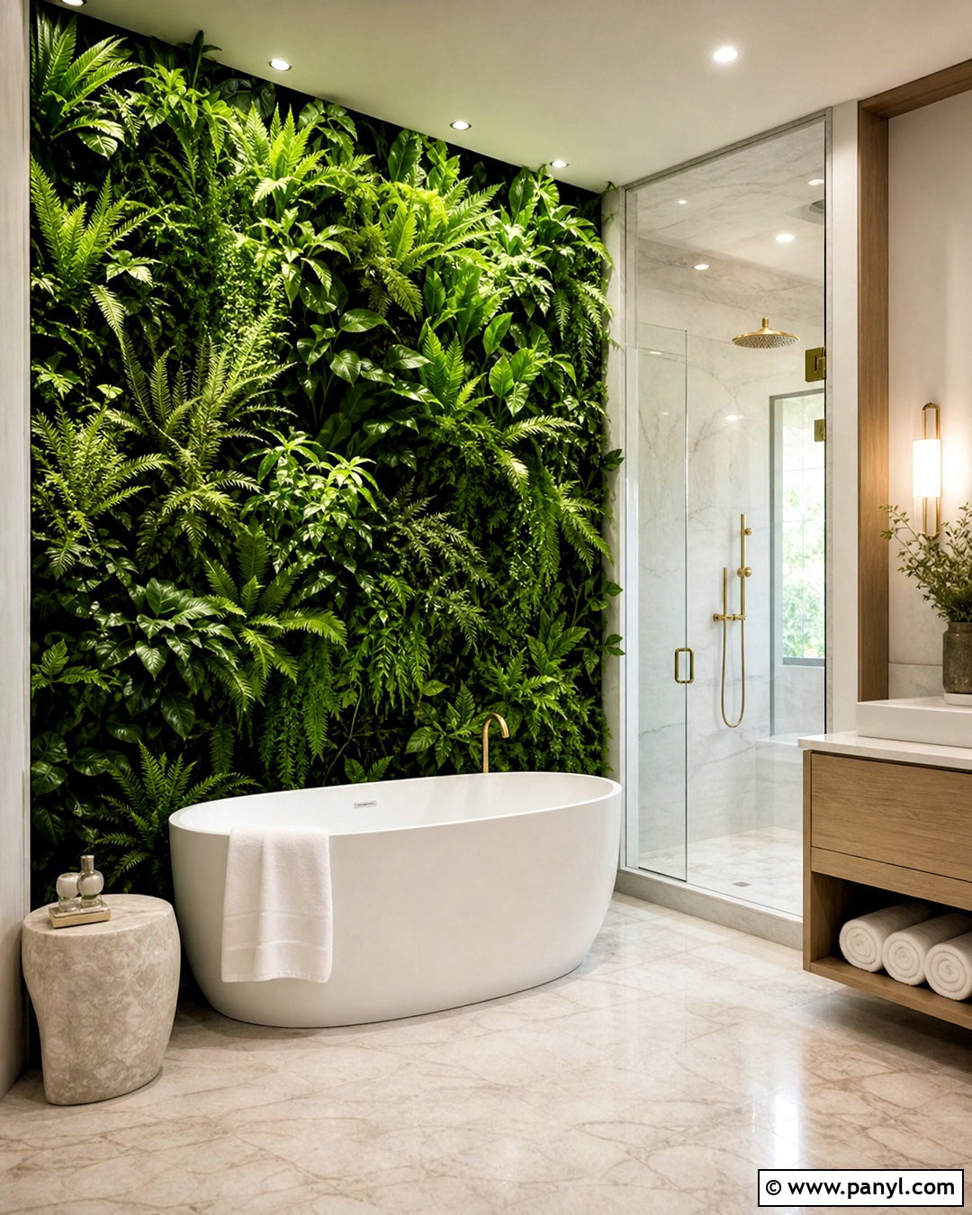 Bathroom Fern Green Wall - 20 indoor green wall design ideas