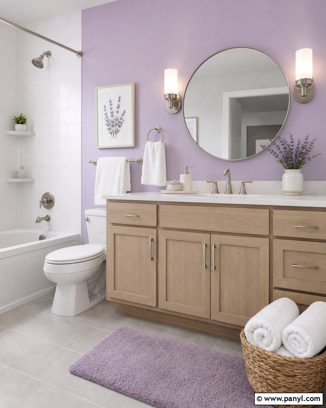 Bathroom Lavender Accent Wall - 30 Lavender Accent Wall Ideas