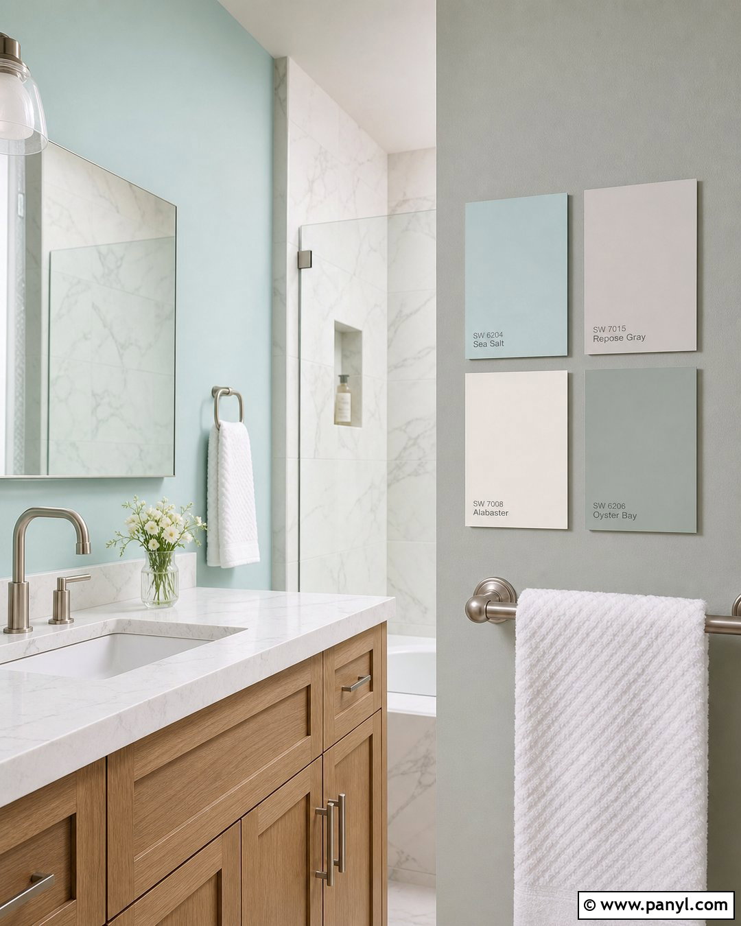 Bathroom Paint Samples Beside Tile - 25 Paint Samples On Wall Ideas