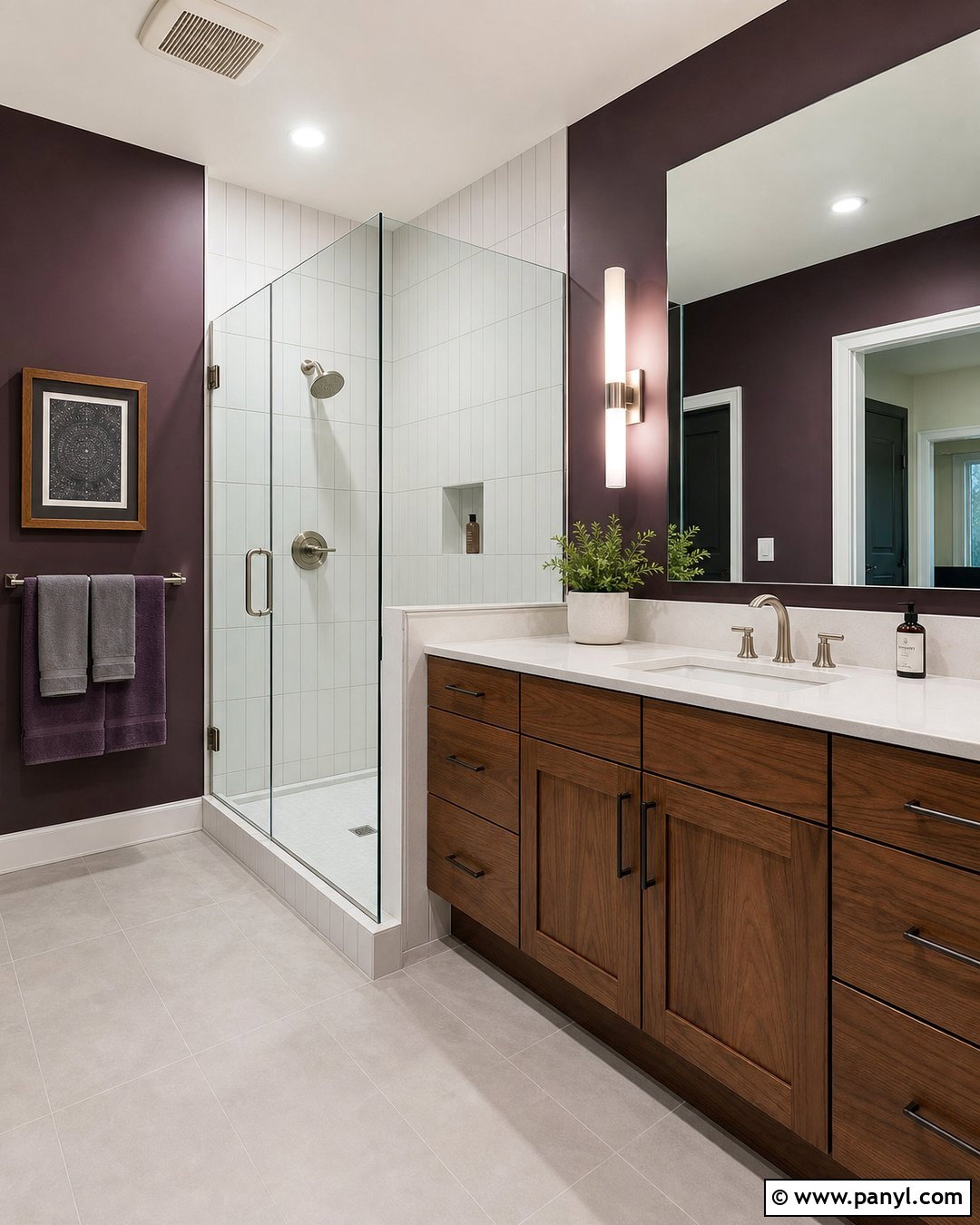Bathroom With Dark Purple Walls - 35 Dark Purple Walls