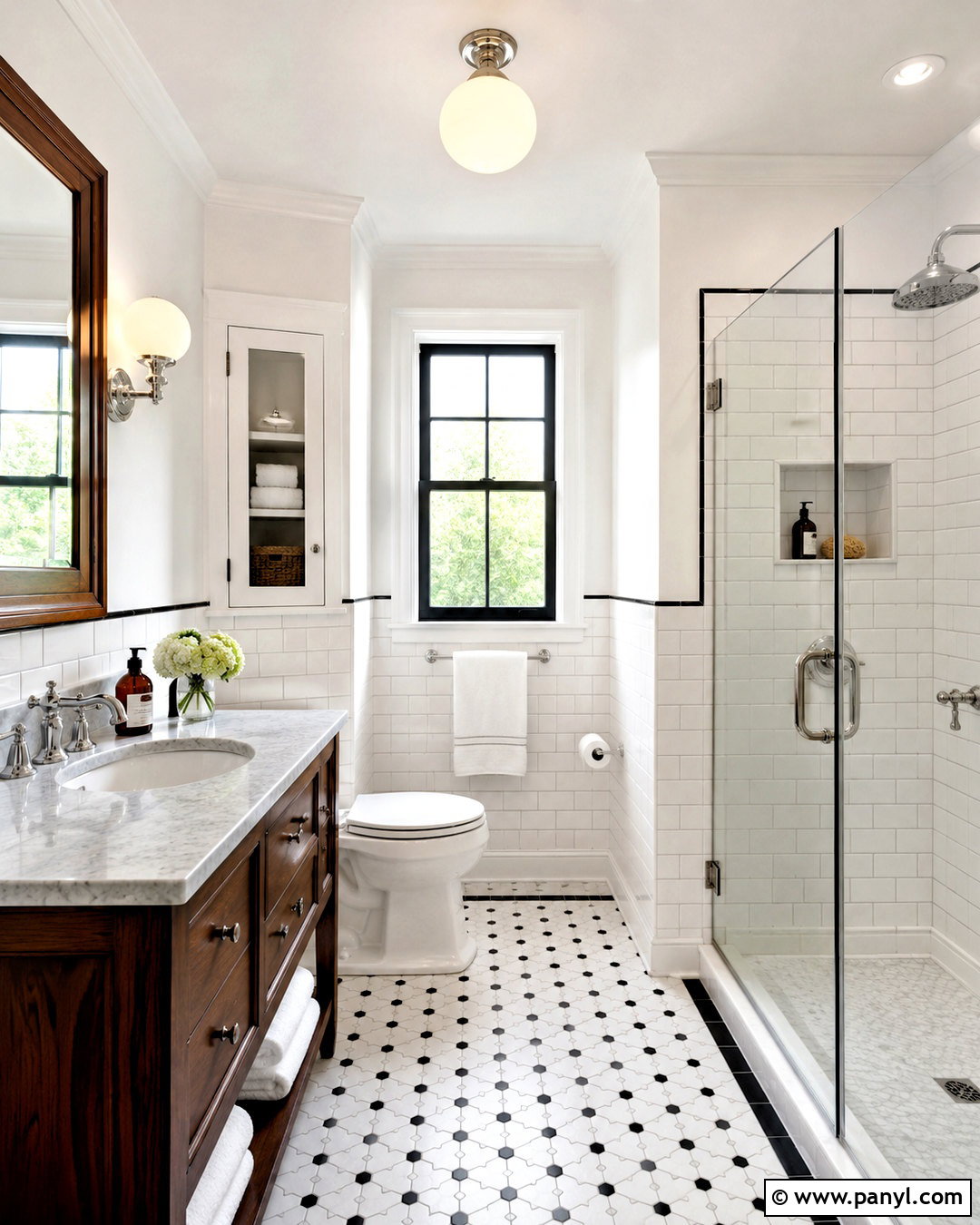 Bathroom With White Walls And Subway Tile - 20 White Walls In Bathroom Ideas