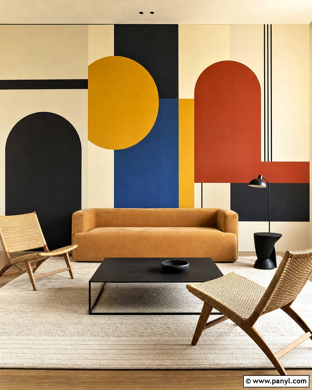 Bauhaus Shape Wall Mural - 20 70s wall mural ideas