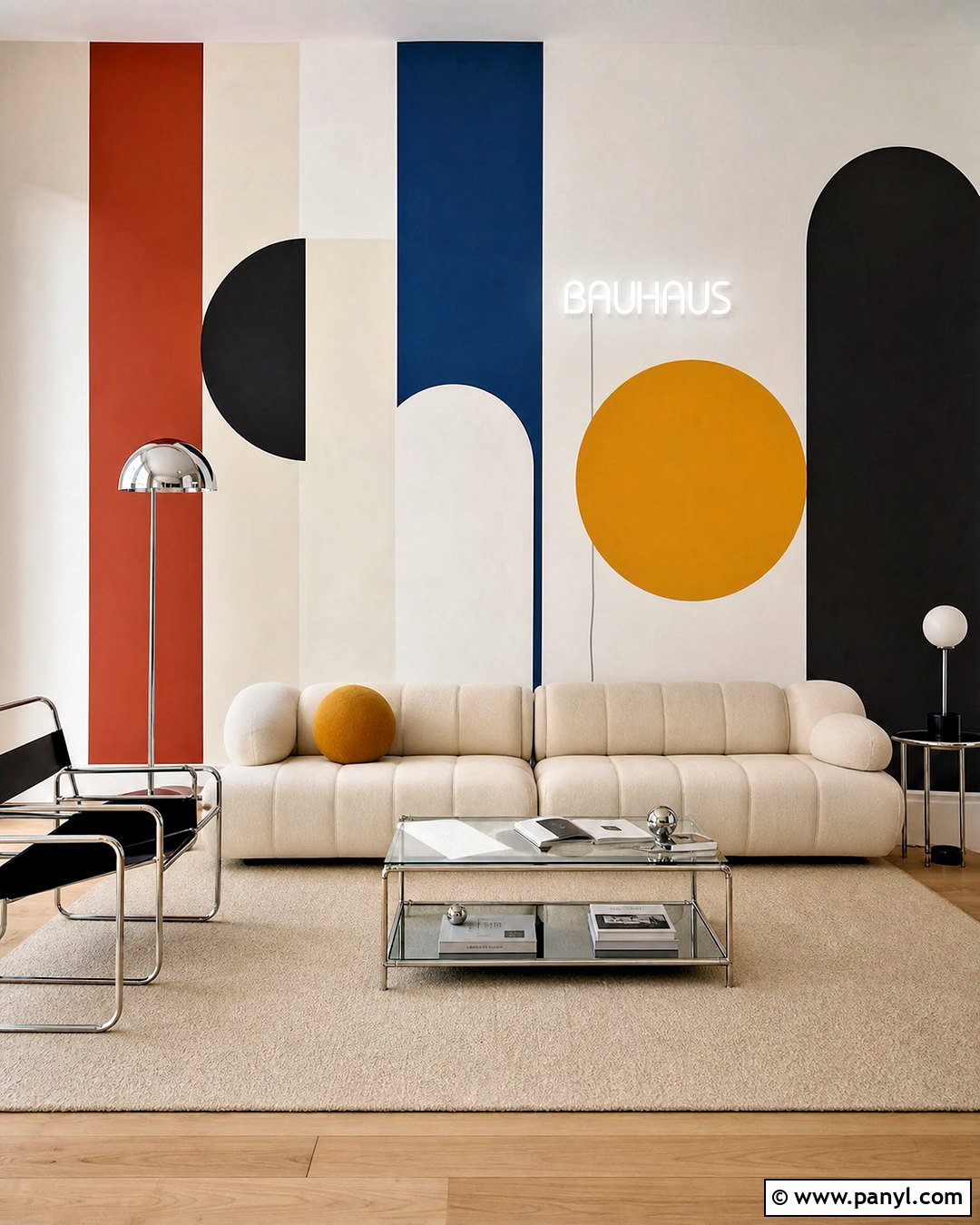 Bauhaus Wall Mural - 20 retro wall mural ideas