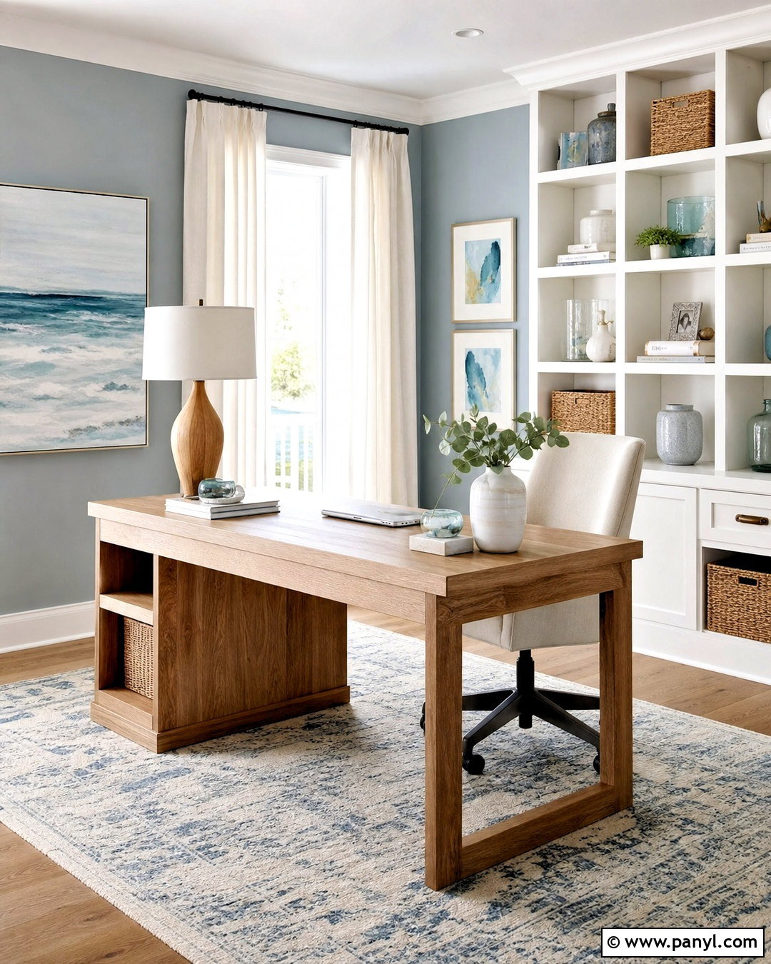 Beachy Home Office - 20 beachy interior design ideas
