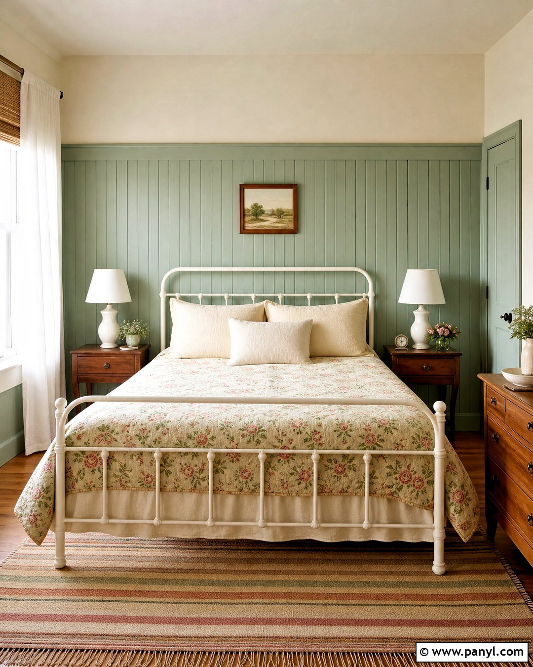 Beadboard Accent Wall - 20 cute accent wall ideas