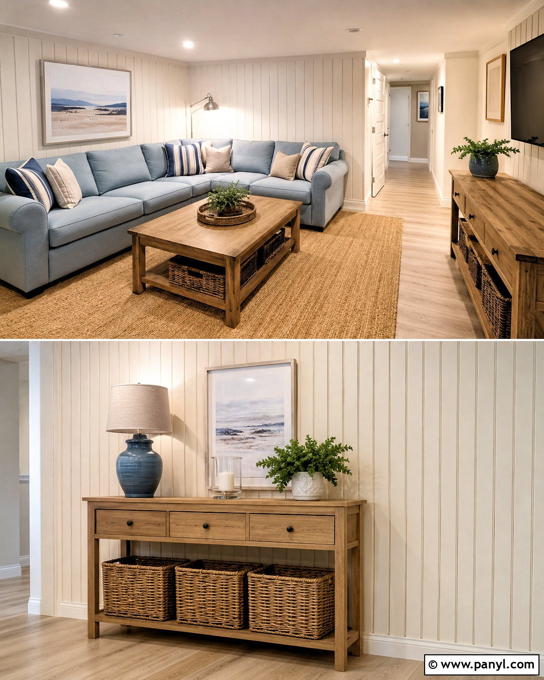 Beadboard Basement Wall Panels - 20 cheap basement wall ideas